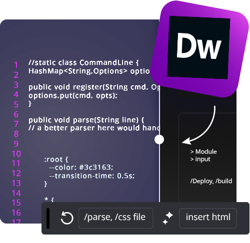 illustrative header showing a web design work