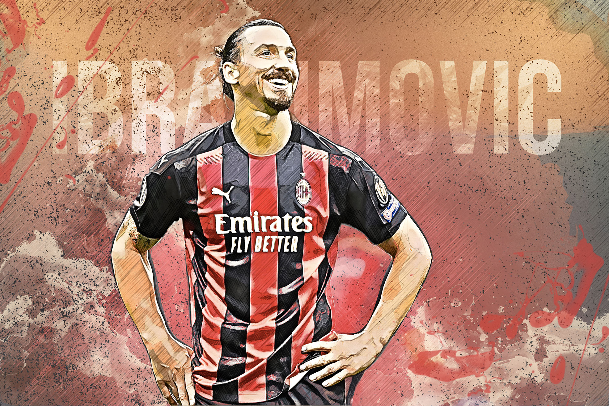 image of a retouche of the football player Lionel Messi