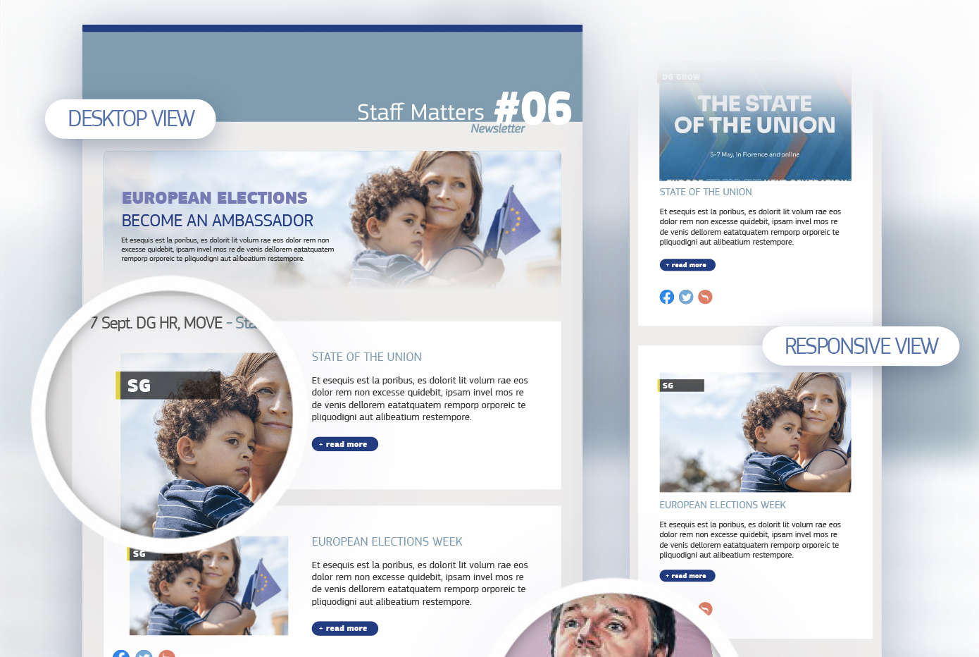image showing details and design of the staff matters emailing campaign