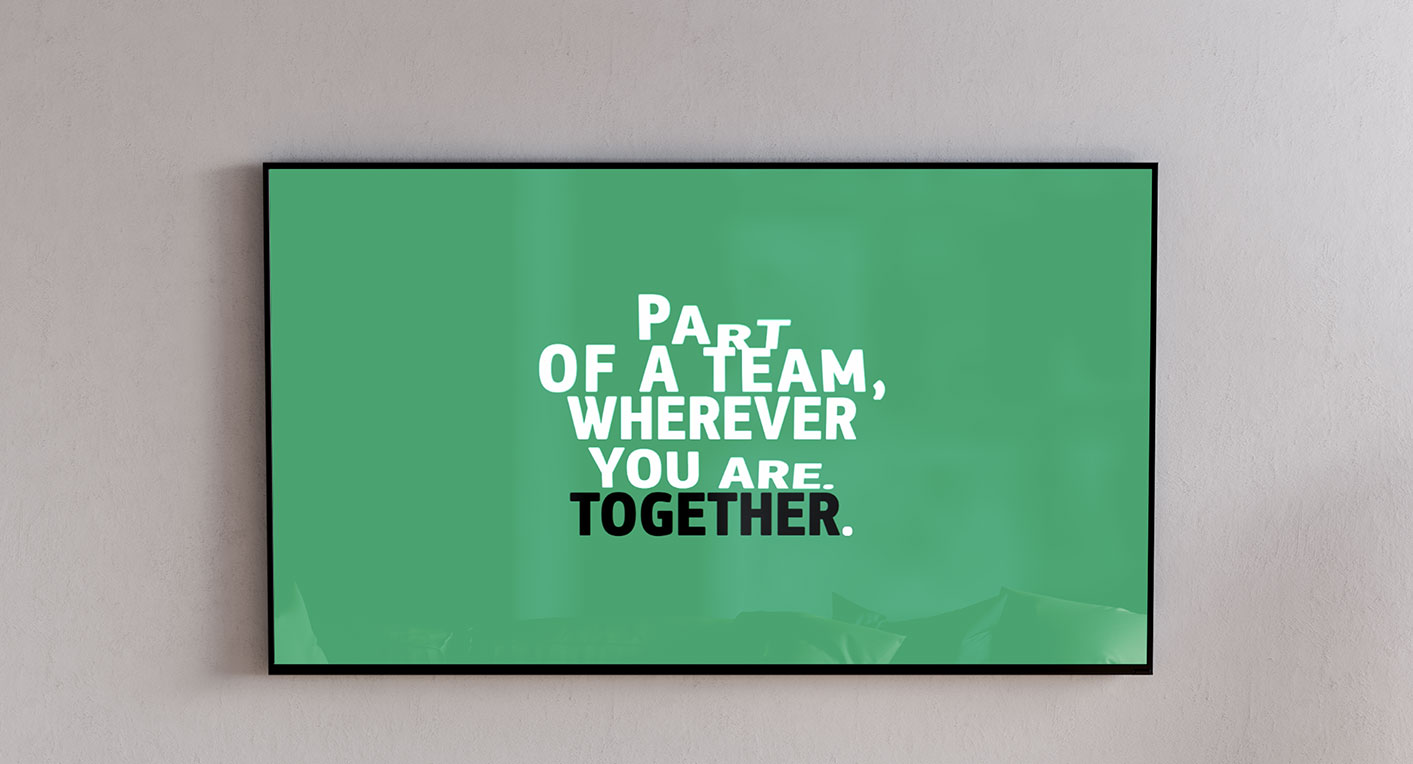 image of the stronger together animation insituation in an ipad screen