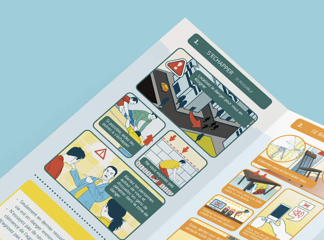 image showing the AMOK leaflet and its illustrations in a close up view