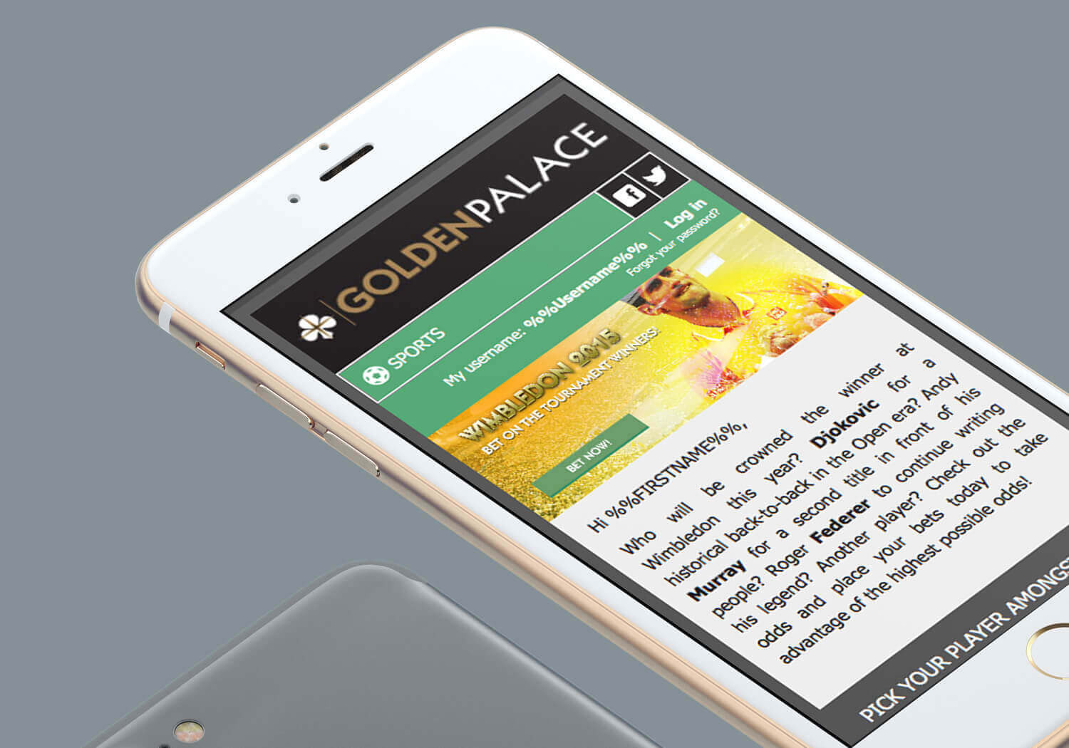 image of a hand hanging a phone and showing the emailing campaign in situ